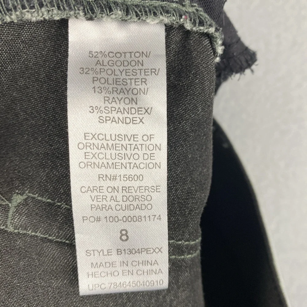 Democracy Ab Solution Skinny Twill Ankle Pants Womens 8 Olive Green Slimming‎